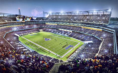 Download wallpapers 4k, Rams New Stadium, fans, New LA Stadium, full stadium, aerial view, Los ...