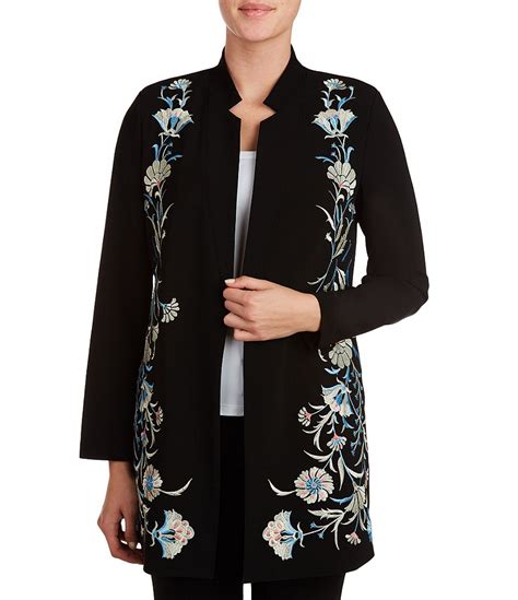 Peter Nygard Petite Crepe Embroidered Jacket | Dillards