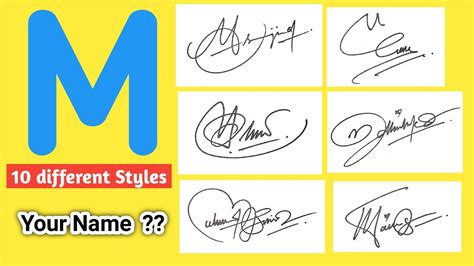 ️ 10 Different Styles Of [ M Signature ] | M Signature Styles | M Signature - YouTube