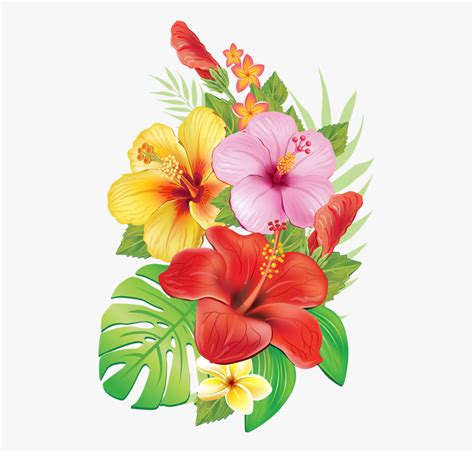 tropical flowers drawing - Clip Art Library