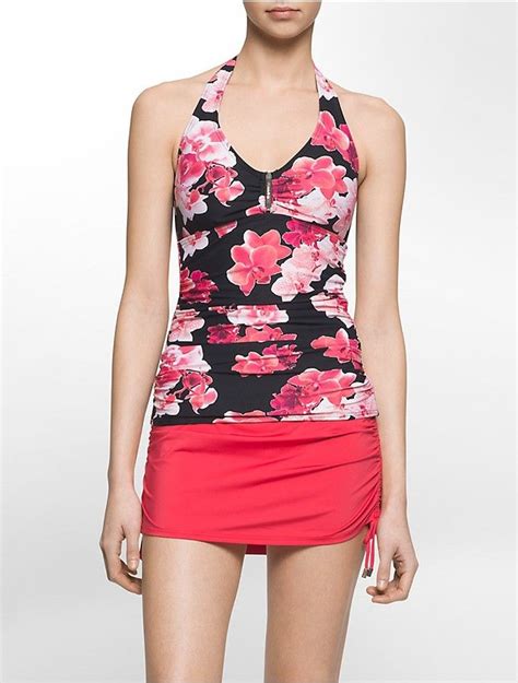 Calvin Klein Tropical Floral Print Tankini Top | Floral print tankini, Tankini, Tropical floral ...