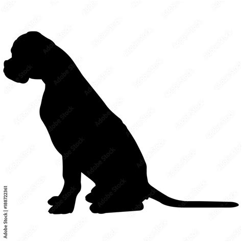 Boxer Dog Silhouette Vector Graphics Stock Vector | Adobe Stock