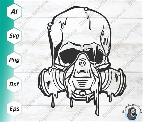 Dripping Skull Gas Mask Svg Melting Skull Svg Skull Svg - Etsy