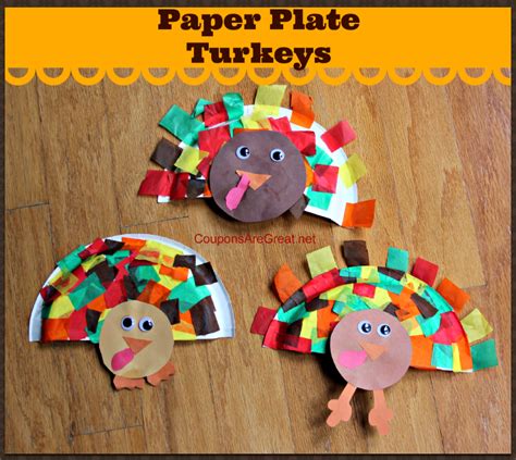 Thanksgiving Craft: Paper Plate Turkeys Using Tissue Paper