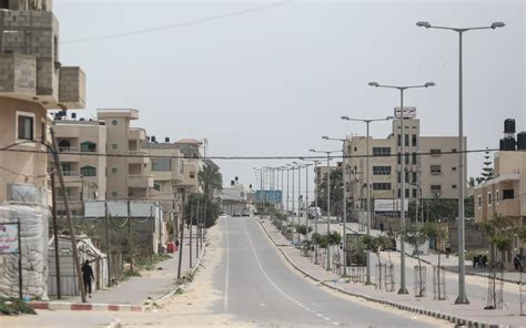 GAZA CITY, GAZA – MARCH 31: A photo shows a view of an empty street due to the coronavirus ...