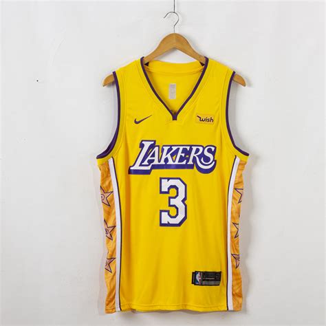 Anthony Davis #3 Los Angeles Lakers 2019-20 City Edition Swingman Gold ...