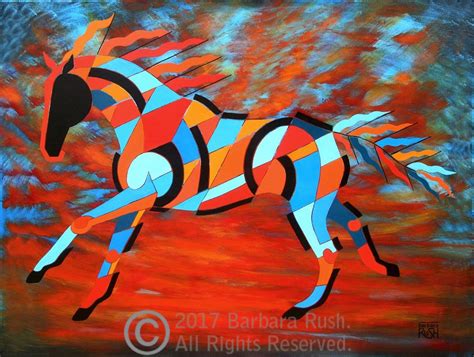 SunDancer of the Sky- Horse Art Original Painting - Barbara Rush Fine Art