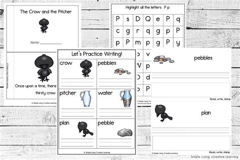 Aesop's Fables Printables: The Crow and the Pitcher Printables - Simple ...