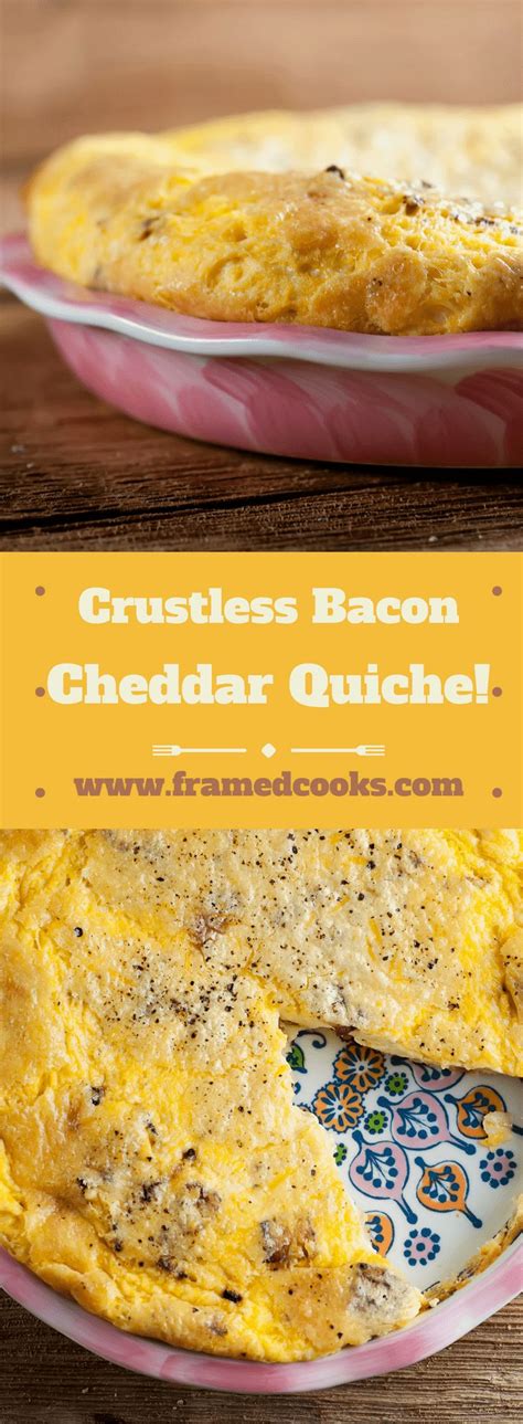 Crustless Bacon Cheddar Quiche | Recipe in 2022 | Quiche recipes easy ...