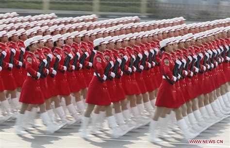 Women militia participate in China's National Day parade_70th Anniversary of the Founding of the ...