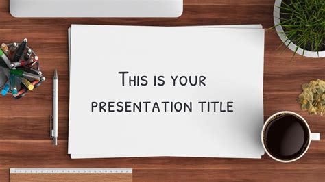 Escrivaninha realista. Template PowerPoint grátis e tema do Google Slides