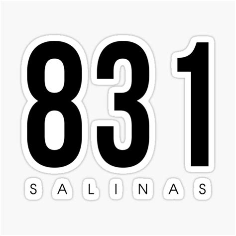 "Salinas, CA - 831 Area Code design" Sticker for Sale by CartoCreative ...