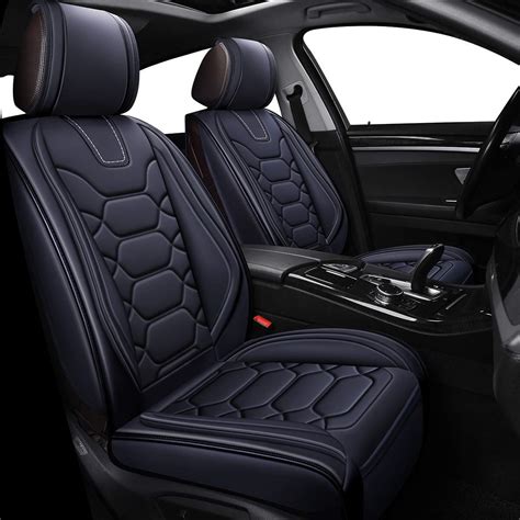 OASIS AUTO OS-004 Leather Car Seat Covers, Faux Leatherette Automotive Vehicle Cushion Cover for ...