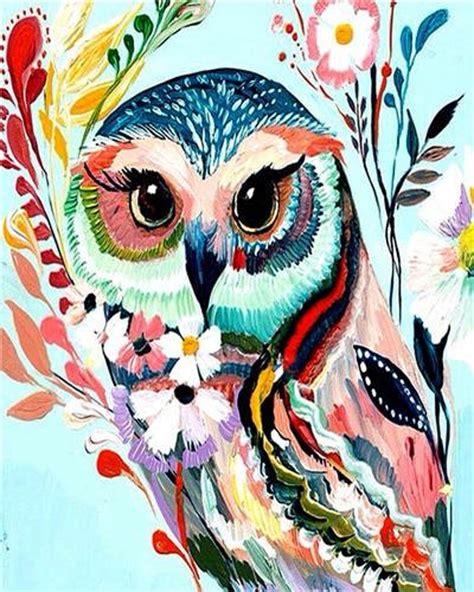 DIY Paint by number kit Owl picture | Etsy