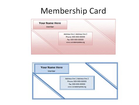 Blank Membership Card Template | Free Word Templates