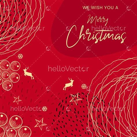 Red Modern minimalist Christmas card - Download Graphics & Vectors