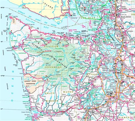 Olympic National Park area road map - Ontheworldmap.com