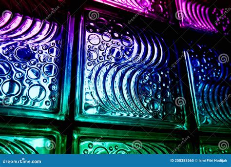 Pattern of Colorful Glass Block Wall Stock Image - Image of metal, decorative: 258388565