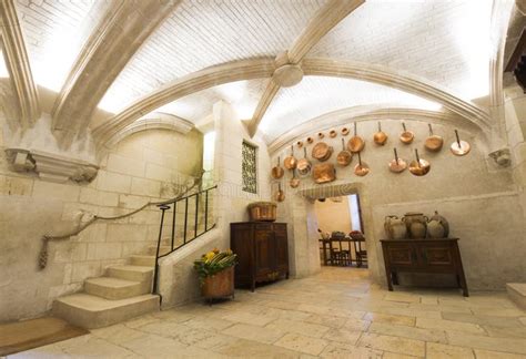 Chenonceaux Castle Interior, View of Kitchen Editorial Stock Image ...