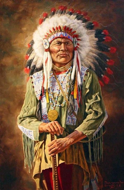 Old Print. Painting of Native American Indian Chief | Collectibles ...