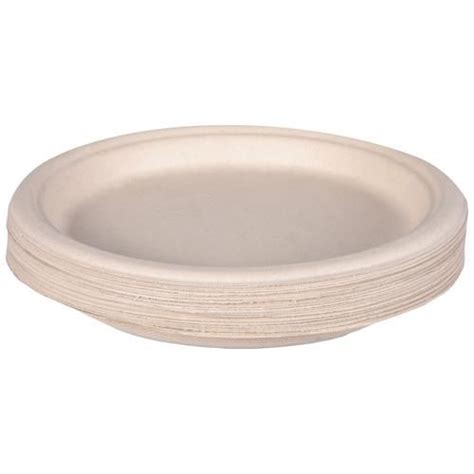 Buy Nabhas Disposable Paper Plate - Bagasse, Round, Eco-Friendly, Leakproof, 6", White Online at ...