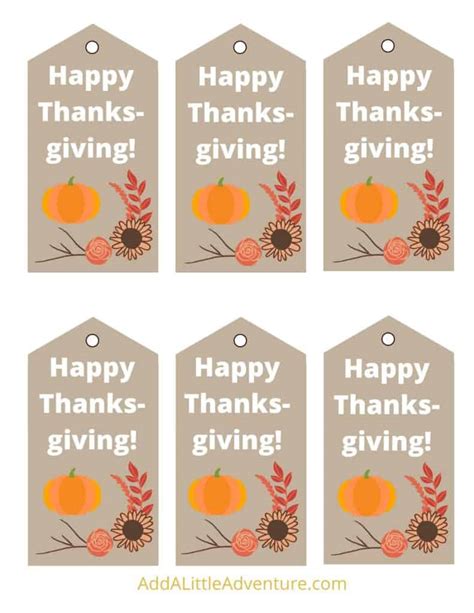 Thanksgiving Tags - Free Printables - Add A Little Adventure