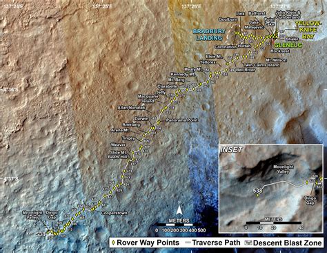 Curiosity Rover's Location for Sol 538 – NASA Mars Exploration