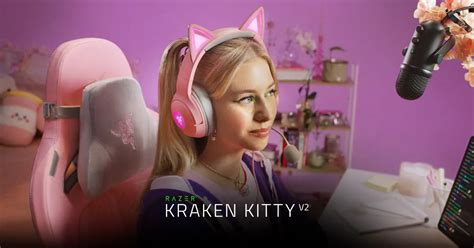 Wired RGB Headset with Custom Kitty Ears: Razer Kraken Kitty V2 | Razer United States