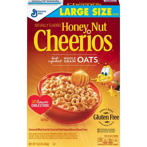 Honey Nut Cheerios Heart Healthy Gluten Free Breakfast Cereal, Large ...