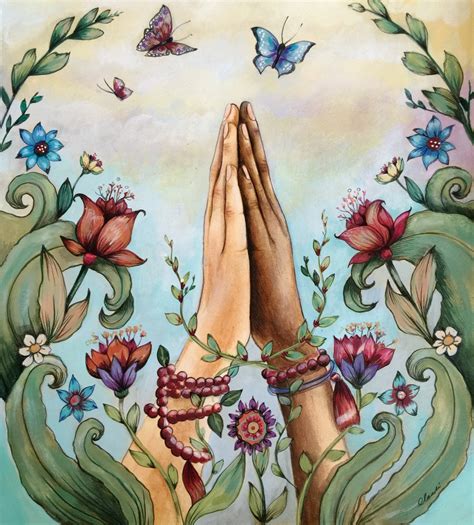 Pin by Brenda on e: inspo for art ——*——- in 2020 | Prayer hands, Yoga art, Prayer hands drawing