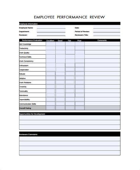 FREE 7+ Sample Performance Review Form Templates in PDF