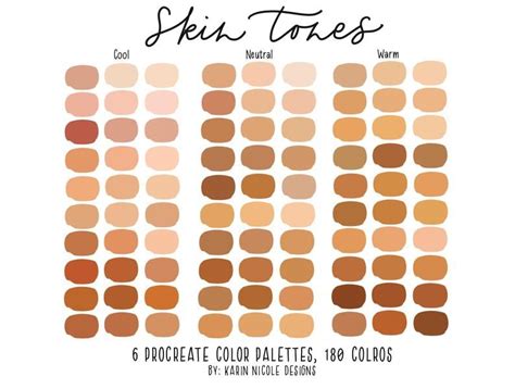 Skin Color Palette, Palette Art, Skin Tone Palette Digital Art, Digital ...