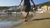 Young Woman Walking Barefoot At The Beach 4K Stock Video - Download Video Clip Now - 4K ...