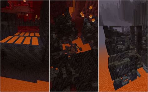 All types of Bastion Remnants structures in Minecraft