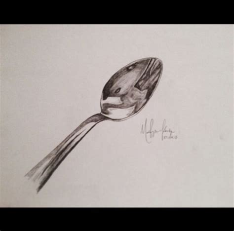 Still life drawing or sketch of a spoon in graphite pencil | Life drawing, Still life drawing ...