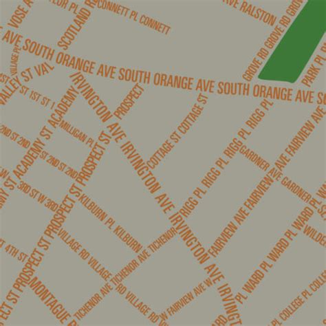 South Orange, New Jersey Typography Map