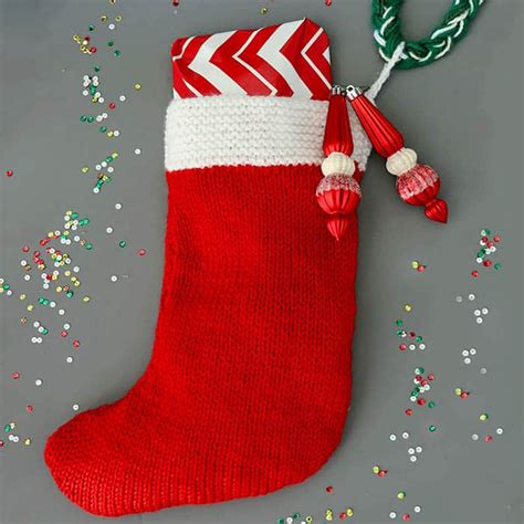 Flat Knit Christmas Stocking Knitting Pattern - Gina Michele