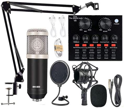 Podcast Equipment Bundle, BM-800 Mic Kit with V8 Live Sound Card | Shop ...