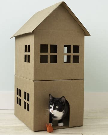 Cardboard Cat Playhouse DIY from Martha - Sweet Tidings