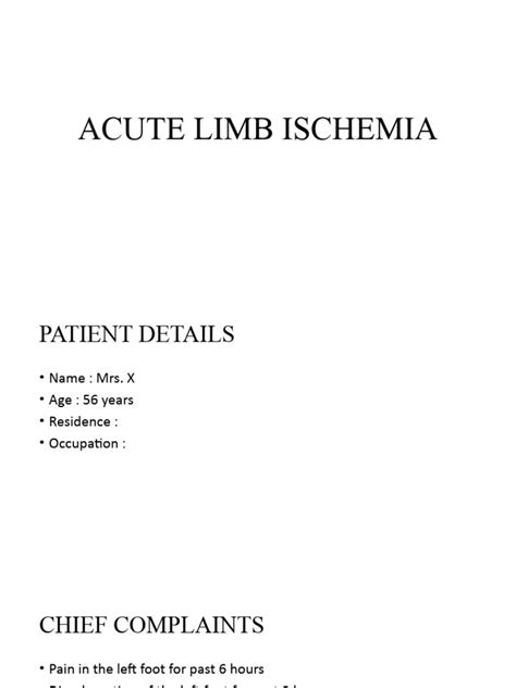 Acute Limb Ischemia | PDF