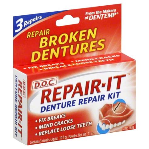 Dentemp Denture Repair Emergency Denture Repair Kit Safe & Easy To Use ...