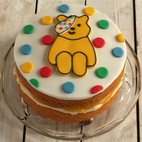 Pudsey Bear lemon sponge cake | Recipe | Lemon sponge cake, Cake ...