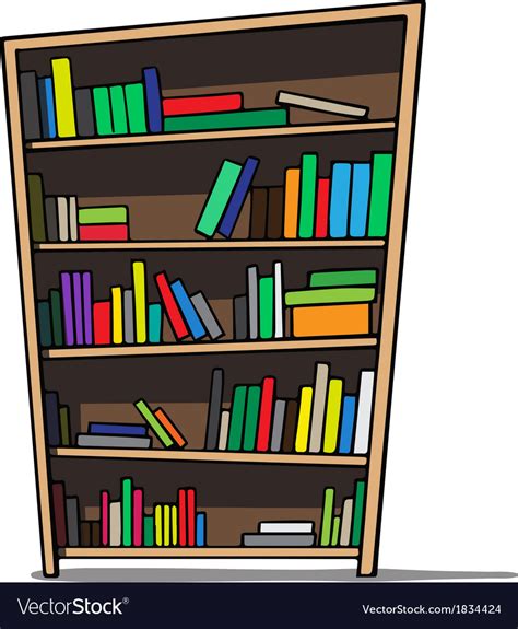 Cartoon of a bookshelf Royalty Free Vector Image