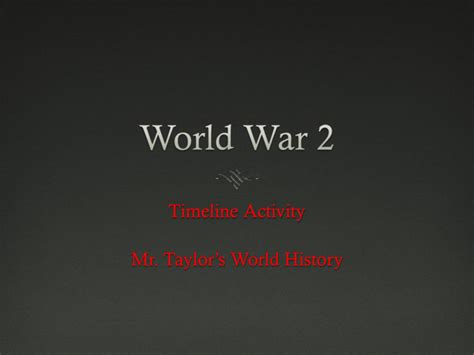 World War 2 Timeline Activity