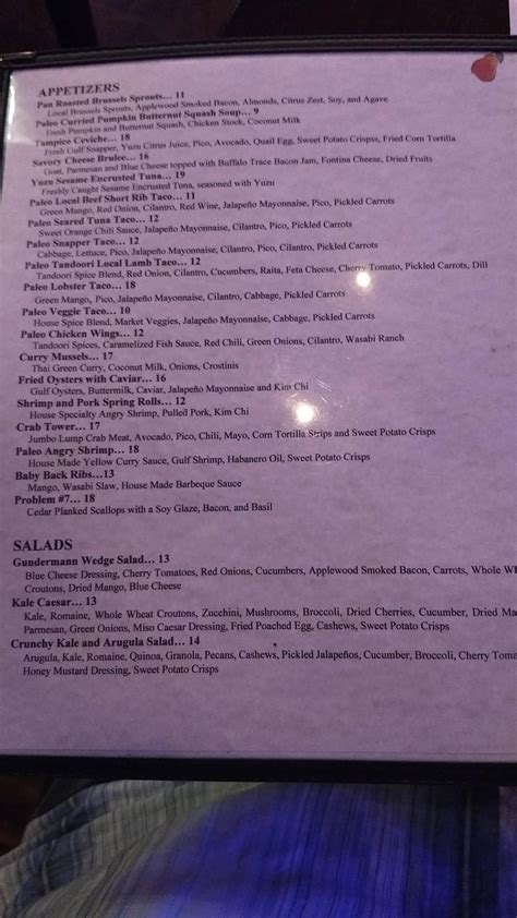 Menu at Ruggles Black restaurant, Houston, W Alabama St