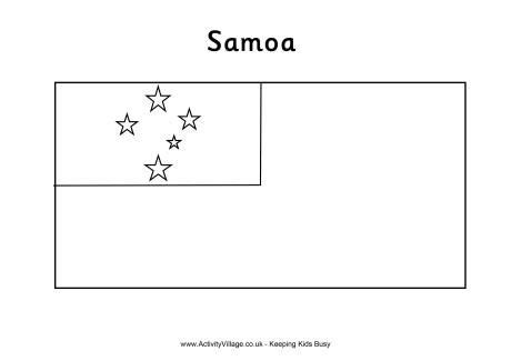 Samoa Flag Colouring Page | Samoa flag, Flag coloring pages, Samoan flag