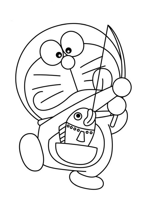 Gambar Mewarnai Doraemon - 4 | Cartoon coloring pages, Coloring books ...