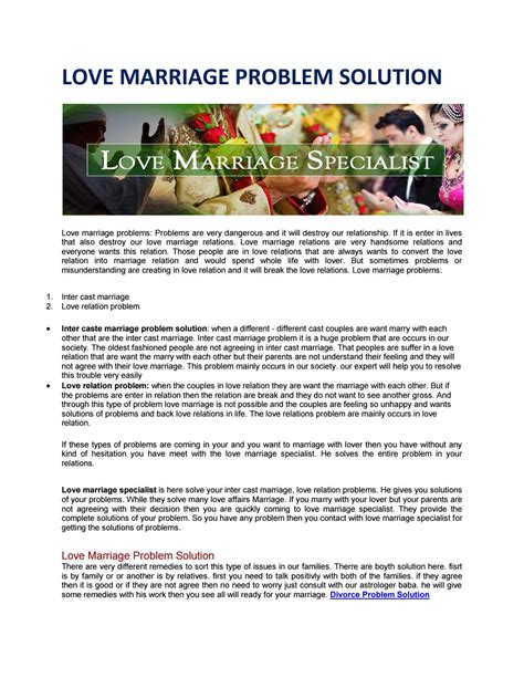 Love Marriage Problem Solution by marriageproblemsolution11 - Issuu