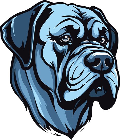 A powerful and imposing illustration of a bullmastiff's head, perfect for branding, logos, and ...