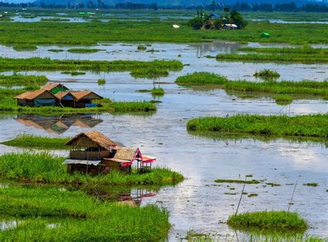 The floating islands of Loktak Lake in Manipur